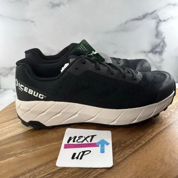 Mens size 10.5-Icebug Arcus RB9X Black/White Trail Hiking Outdoor Running Shoes - Picture 3 of 9